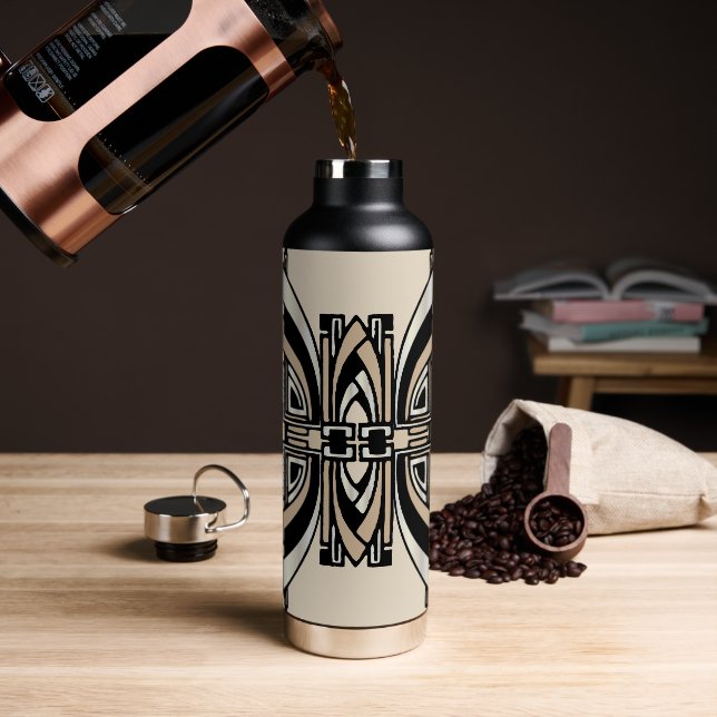 Botella de agua Art Deco (Café)