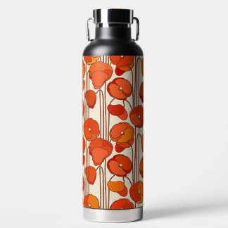 Botella de agua Art Nouveau Poppies