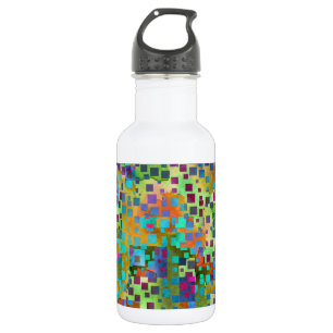 Botella De Agua Arte abstracto colorido de Digitaces con los