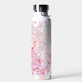 Botella De Agua Arte abstracto de remolino de mármol fluido rosa v