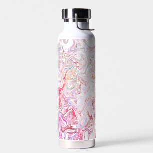 Botella De Agua Arte abstracto de remolino de mármol fluido rosa v