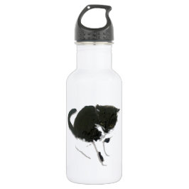 Botella De Agua Arte blanco y negro del gato