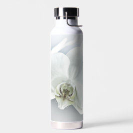 Botella De Agua Arte Botánico de Orquídea Blanca Elegante