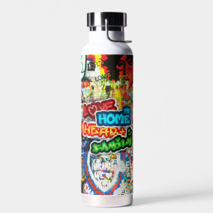 Botella De Agua Arte Callejero Graffiti de Amor Hogar Corazón Colo