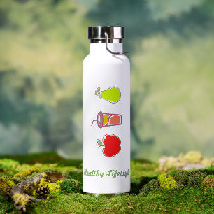 Botella De Agua Arte de alimentos y bebidas coloridos para una vid