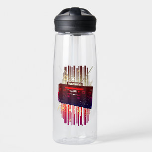 Botella De Agua Arte de altavoz retro colorido con energía de músi