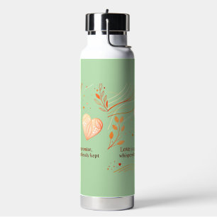 Botella De Agua Arte de Amor de Corazón de Oro Elegante