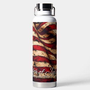 Botella De Agua Arte de bandera estadounidense vintage para el 4 d