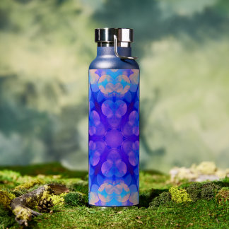 Botella De Agua Arte de burbujas en forma de gradiente azul y rosa