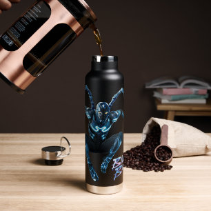 Botella De Agua Arte de caracteres de salto de escarabajo azul