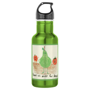 Botella De Agua Arte de comida infantil, verde