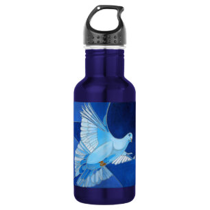 Botella De Agua Arte De Contorno De Obras Artísticas En Azul Cerul