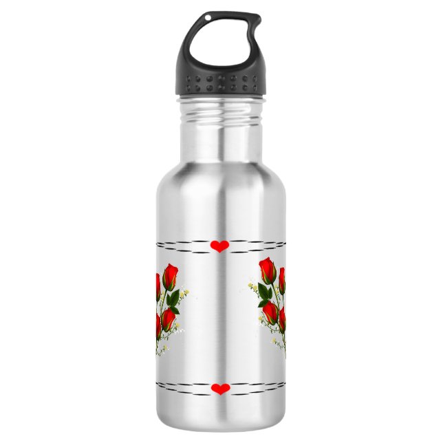 Botella De Agua Arte de corazón de amor (Anverso)