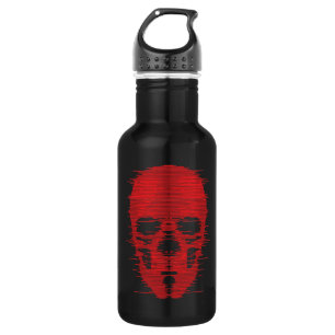 Botella De Agua Arte de cráneo rojo con fallas