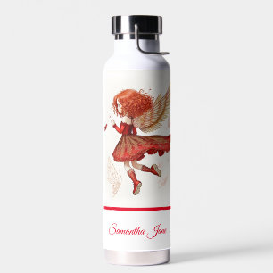 Botella De Agua Arte de fantasía de hada roja femenina