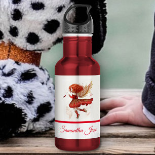 Botella De Agua Arte de fantasía de hadita roja voladora