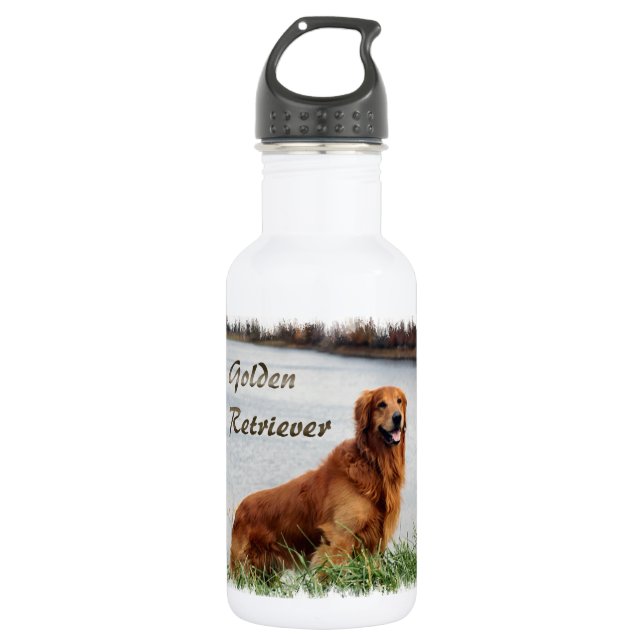 Botella De Agua Arte de Golden Retriever (Anverso)