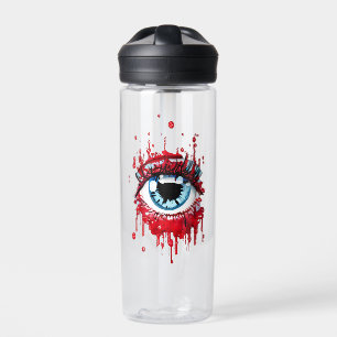 Botella De Agua Arte de horror de ojos azules goteando sangre
