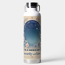 Botella De Agua Arte de IA de Cottagecore Floral Vintage Noche Est
