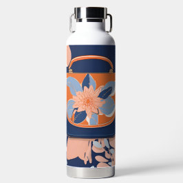 Botella De Agua Arte de IA de Naranja Azul Tropical
