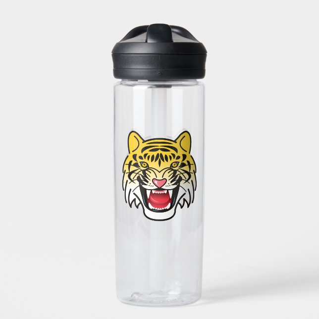 Botella De Agua Arte de la cara del tigre de risa (Delante)