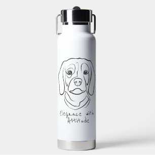 Botella De Agua Arte de línea de Beagle, Elegancia con Actitud