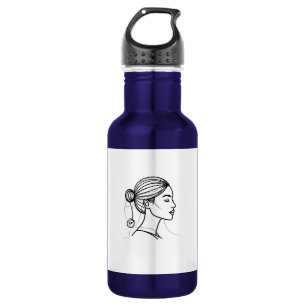 Botella De Agua Arte de línea de mujer elegante