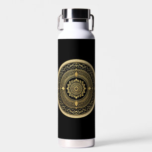 Botella De Agua Arte de Mandala dorada