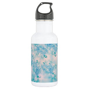 Botella De Agua Arte de mariposa de meditación azul tranquila