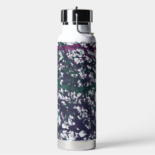 Botella De Agua Arte de mármol púrpura, verde y rosa