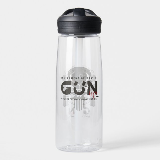 Botella De Agua Arte de monograma de arma | 25oz (Delante)