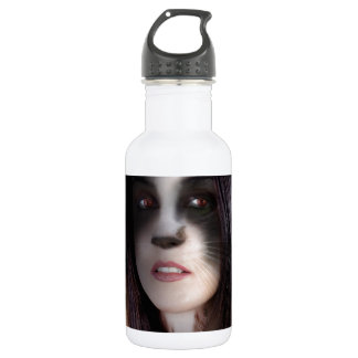 Botella De Agua Arte de Mujer Gato