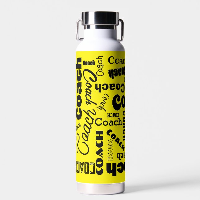 Botella De Agua Arte de nombres de regalo de entrenador personaliz (Delantero)
