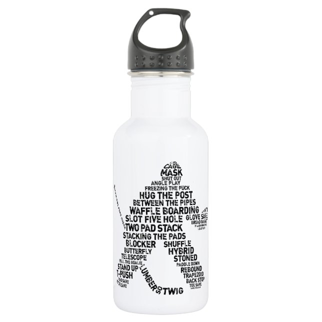 Botella De Agua Arte de Palabra de Ice Hockey Goalie (Anverso)