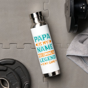 Botella De Agua Arte de palabras Cool Papa Dad 