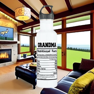 Botella De Agua arte de palabras de los hechos de la abuela