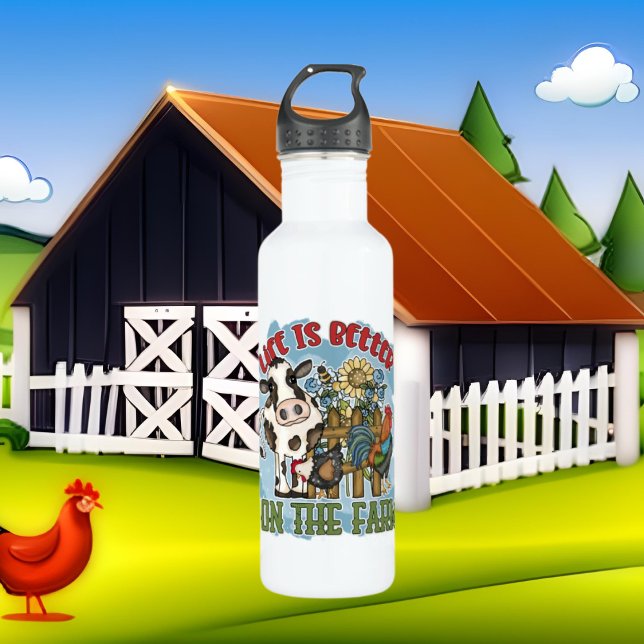 Botella De Agua arte de palabras de vida de granja mejor (Subido por el creador)