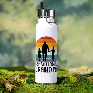 Botella De Agua Arte de palabras genial y sensacional de Abuelo