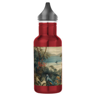 Botella De Agua Arte de paraíso botánico tropical vintage