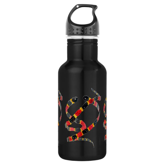 Botella De Agua Arte de serpiente rojo negro (Anverso)