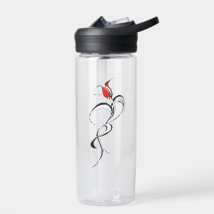 Botella De Agua Arte de Tatuaje Tribal Surrealista Dama Rosa Roja 