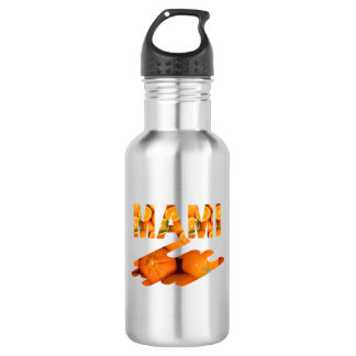Botella De Agua Arte de tipografía naranja MAMI