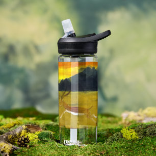 Botella De Agua Arte de vida salvaje Mountain Sunset Personalizado