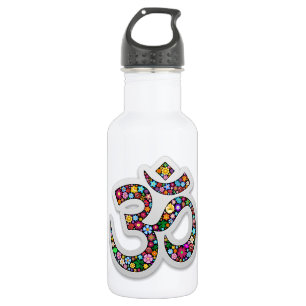 Botella De Agua Arte del símbolo floral Namaste