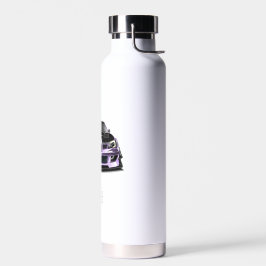 Botella De Agua arte dibujado a mano con ojos entrecerrados y mora