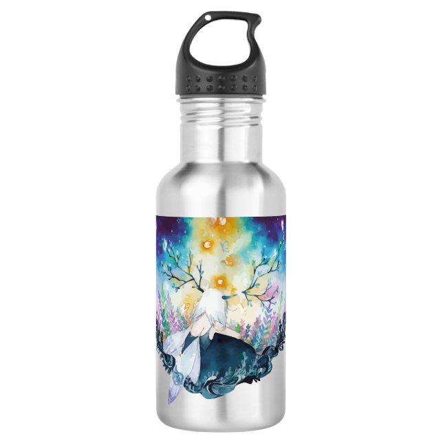 Botella De Agua Arte digital de hadas de árbol (Anverso)