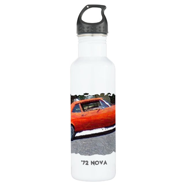 Botella De Agua Arte digital Naranja Nova de los años 70 (Anverso)