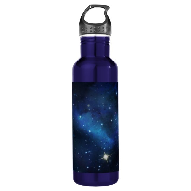 Botella De Agua Arte espacial Galaxy Dark Blue Nebula (Anverso)