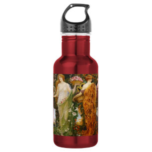 Botella De Agua Arte floral de la diosa de las cuatro estaciones v