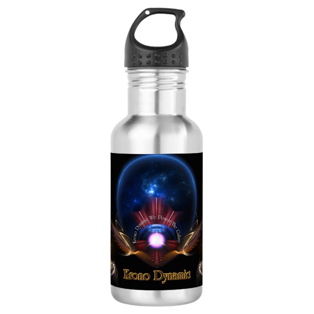Botella De Agua Arte fractal dinámico de Krono (Anverso)